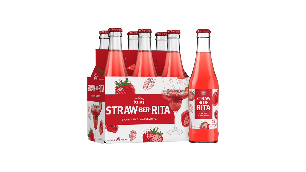 Ritas Straw-ber-Rita Straw-Ber-Rita Sparkling Margarita, 6 Pack 12 Fl. Oz. Bottles