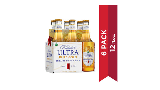 Michelob Ultra Pure Gold Organic Light Lager Beer Bottles