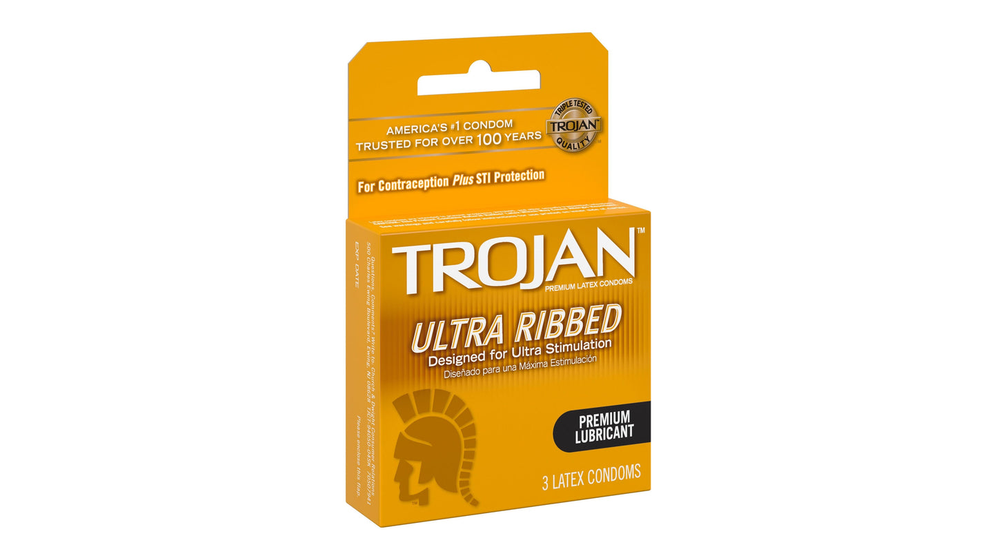 Trojan Stimulations Ultra Ribbed Lubricated Condoms