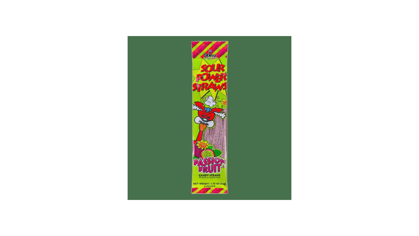 Sour Power Straws Blue Raspberry 1.75 Oz