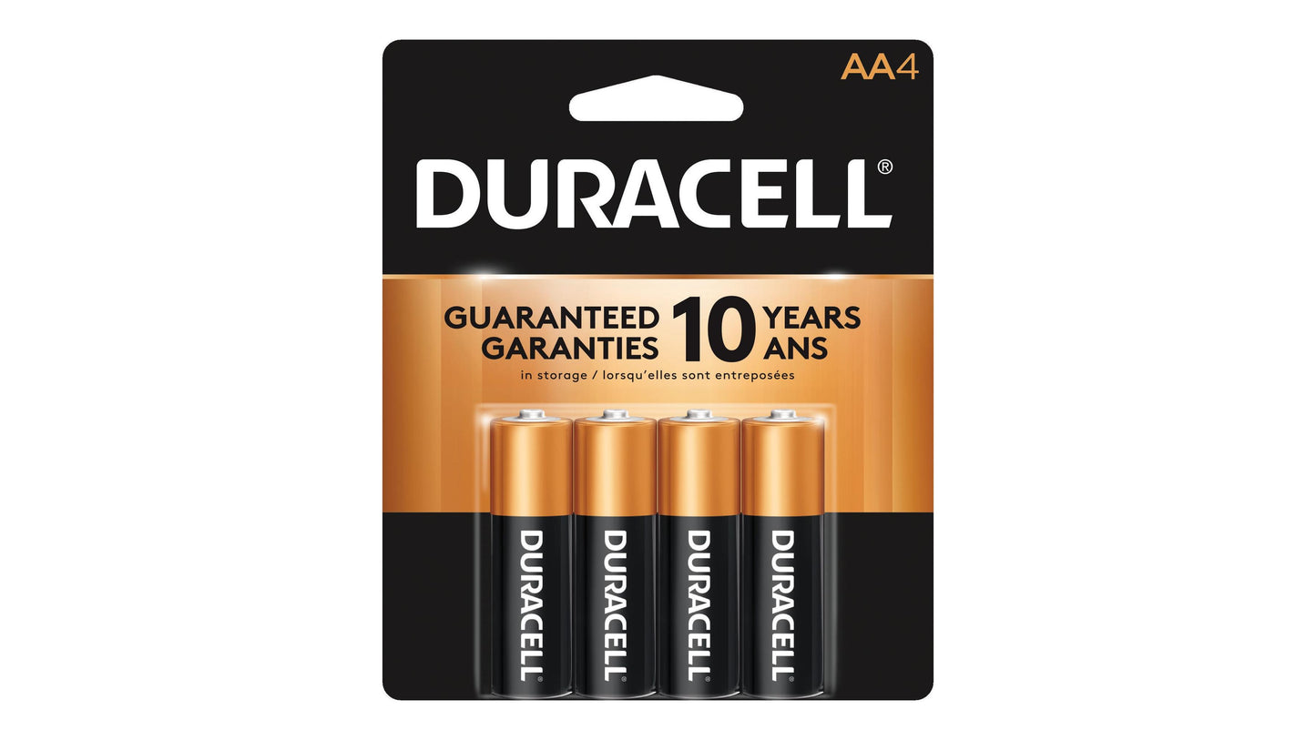 Duracell Coppertop AA Batteries - 4 Pack Alkaline Battery