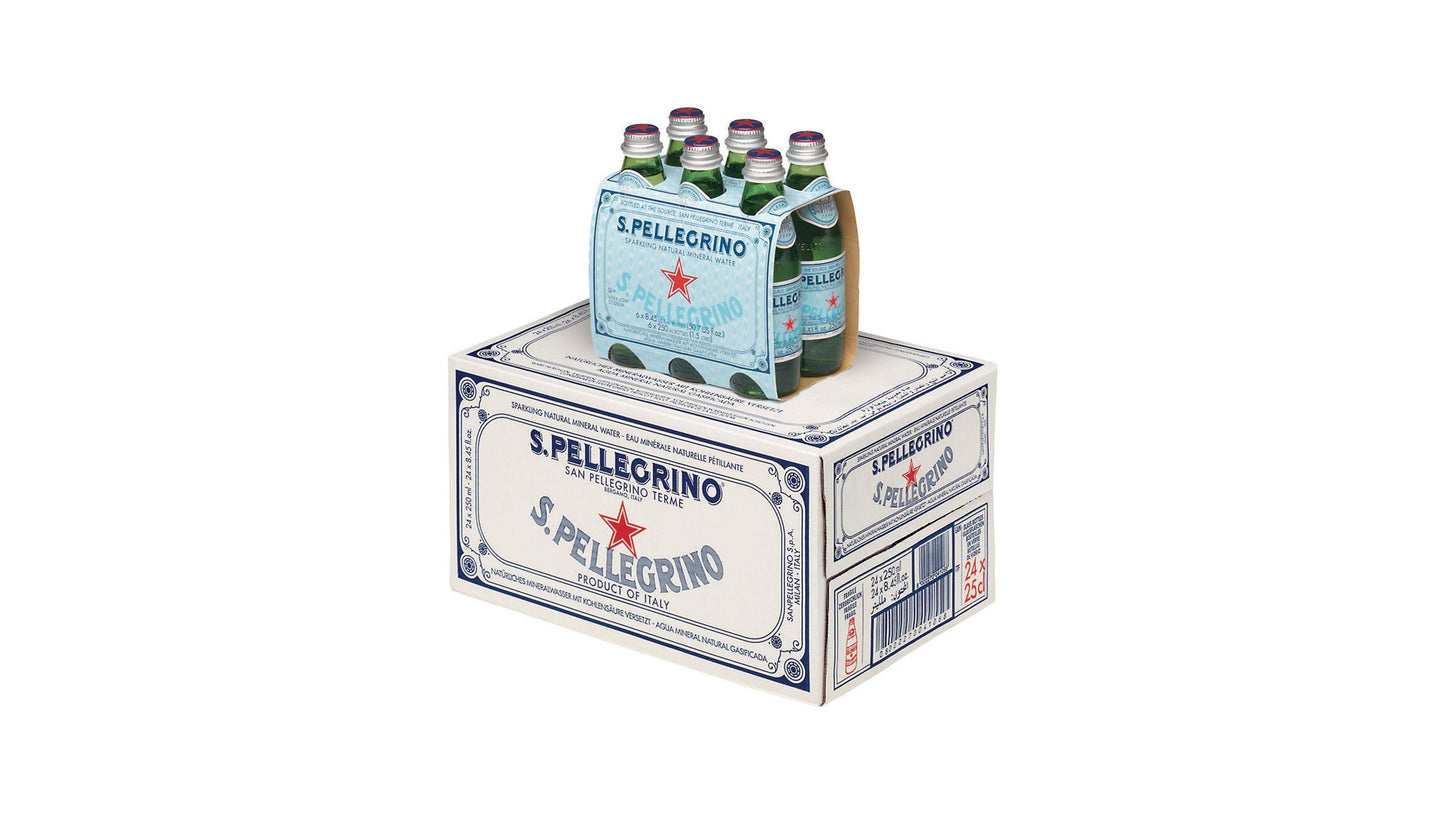 S.Pellegrino Sparkling Natural Mineral Water, 8.45 Fl Oz Glass Bottle