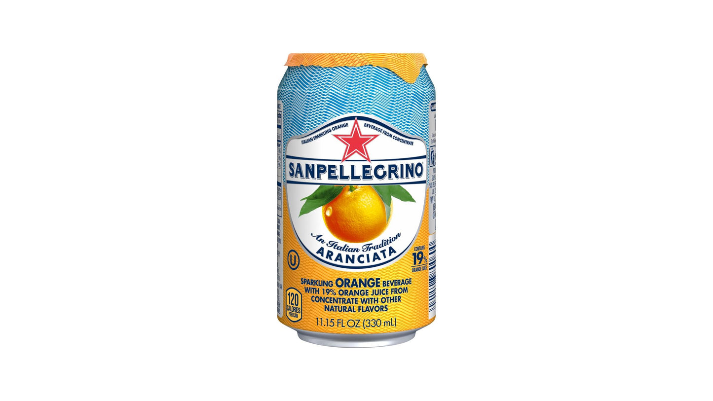 Sanpellegrino Sparkling Fruit Beverages, Aranciata/Orange 11.15-ounce Cans