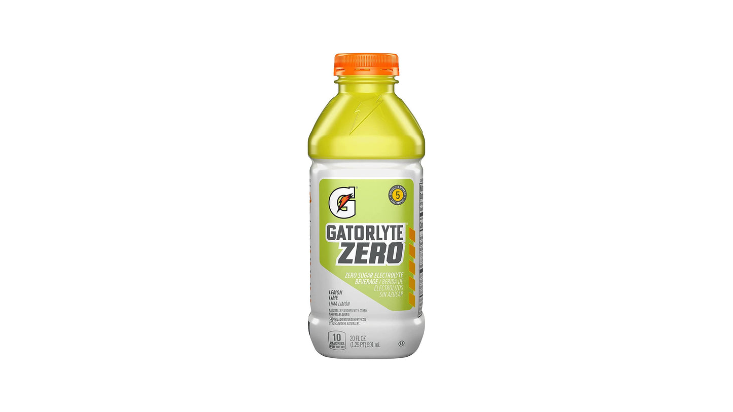 Gatorlyte Electrolyte Beverage, Lemon Lime, Zero Sugar 20 Fl Oz