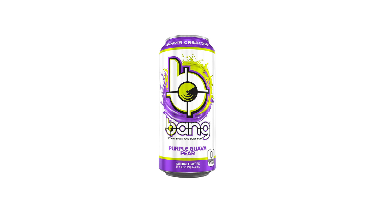 Bang Super Creatine Purple Guava Pear Energy Drink 16 Fl Oz