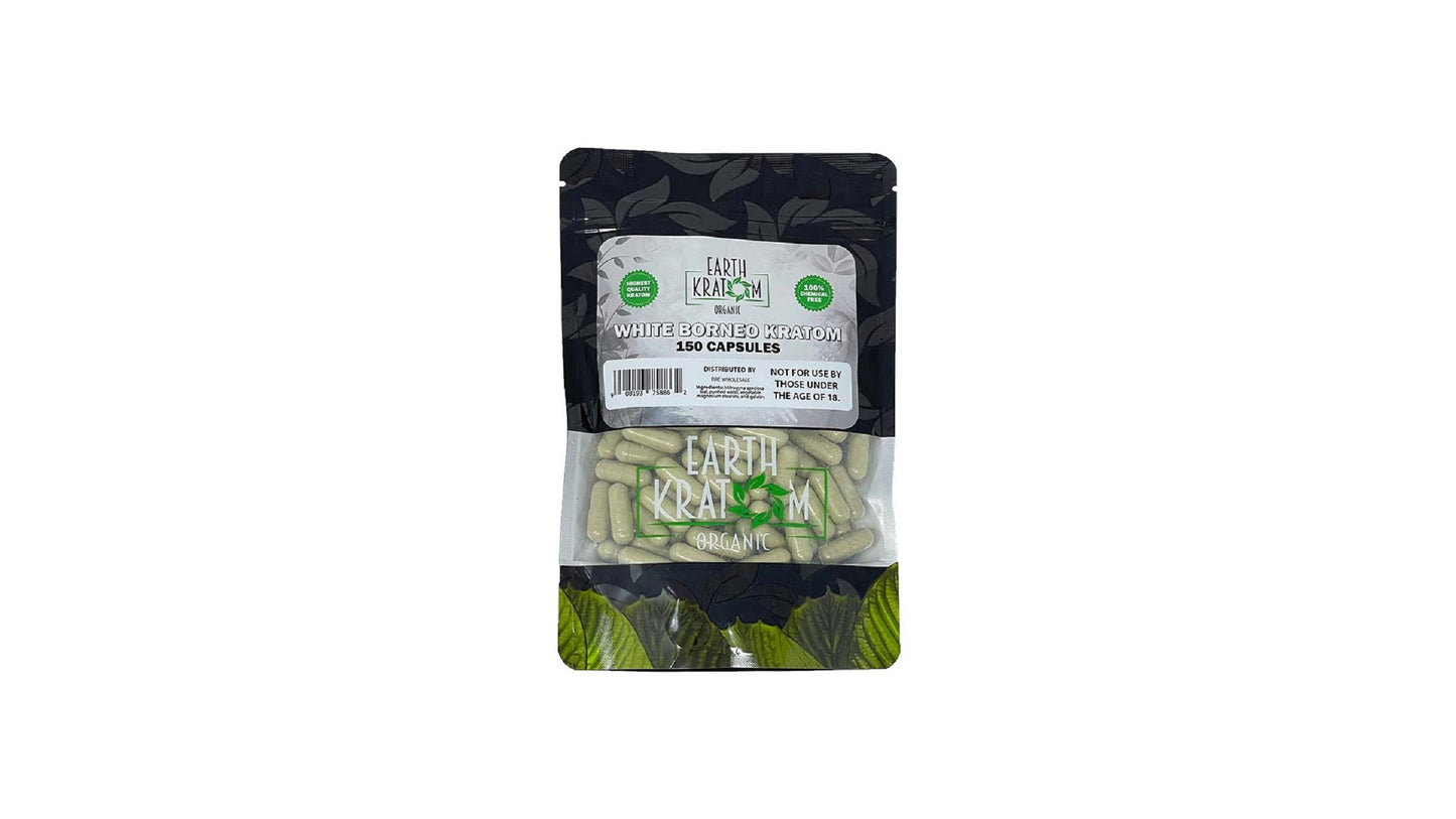Emporium Smoke Shop Earth Kratom White Borneo 150 Capsules