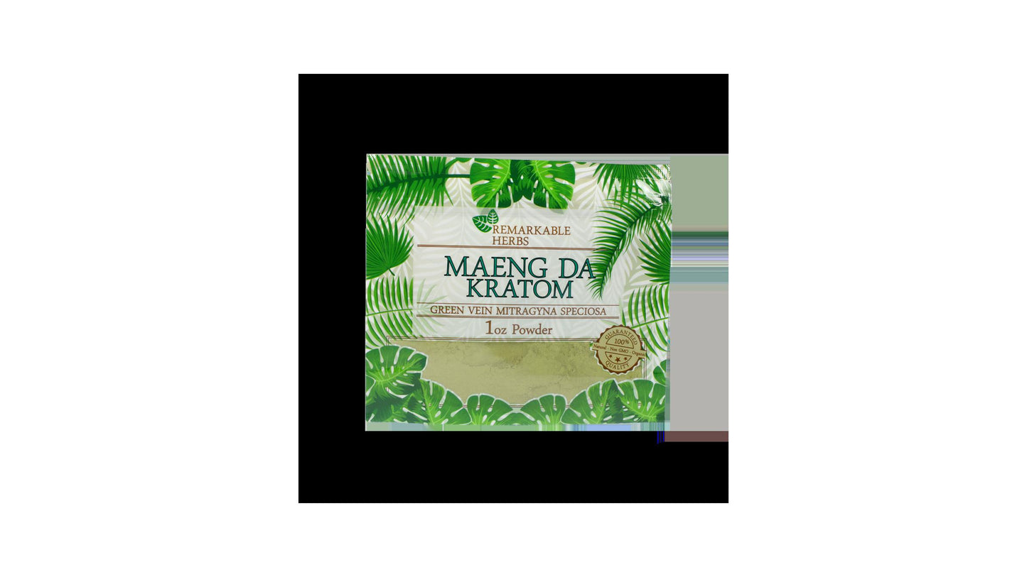 Kratom Remarkable Herbs Powder -1oz-Green Vein Maeng Da