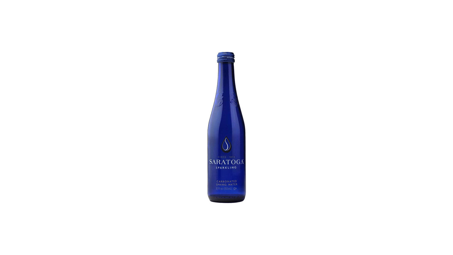 Saratoga Sparkling Spring Water, Glass Water Bottle, 12 Oz
