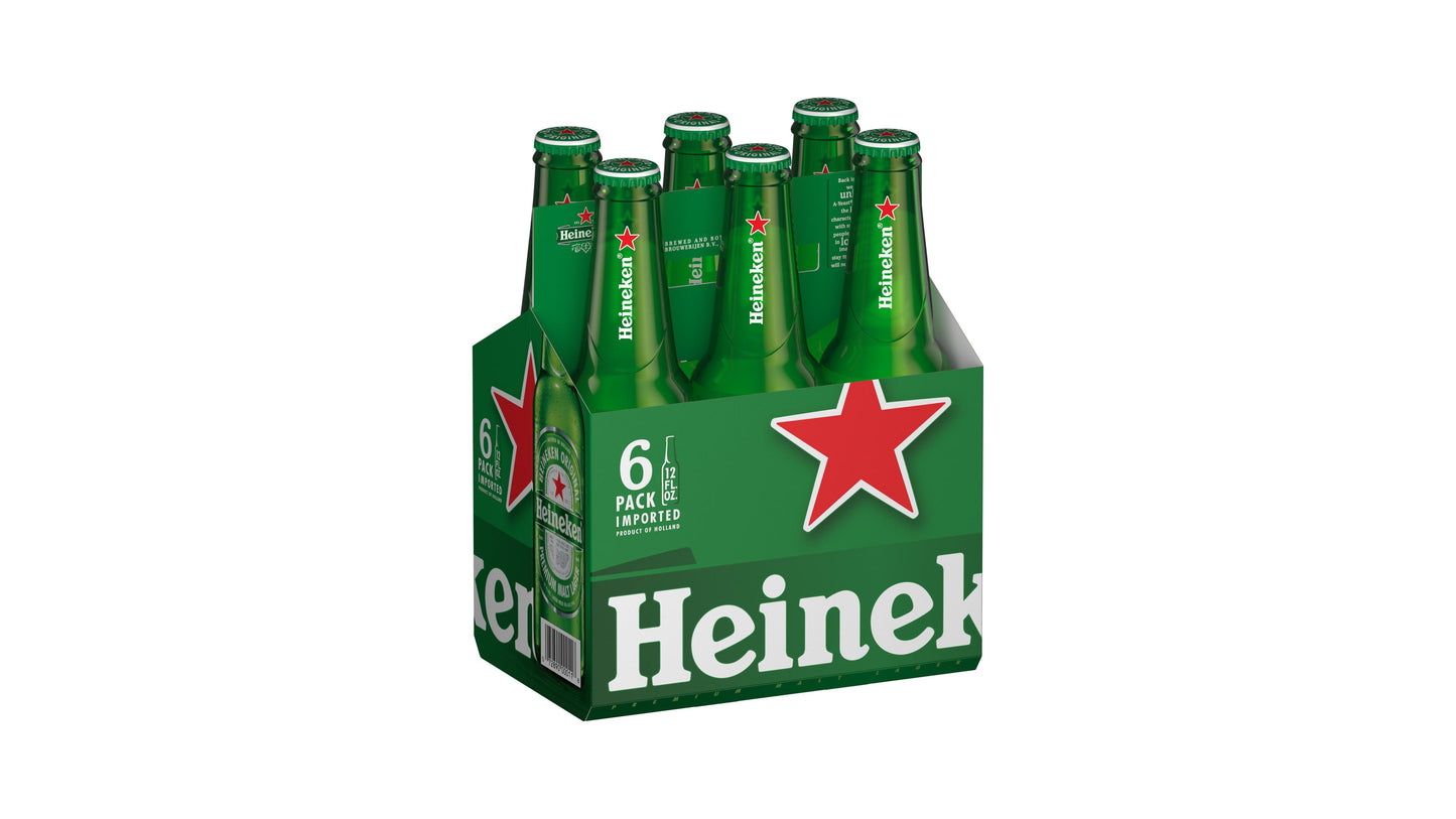 Heineken Beer, Premium Malt Lager, Original, 6 Pack