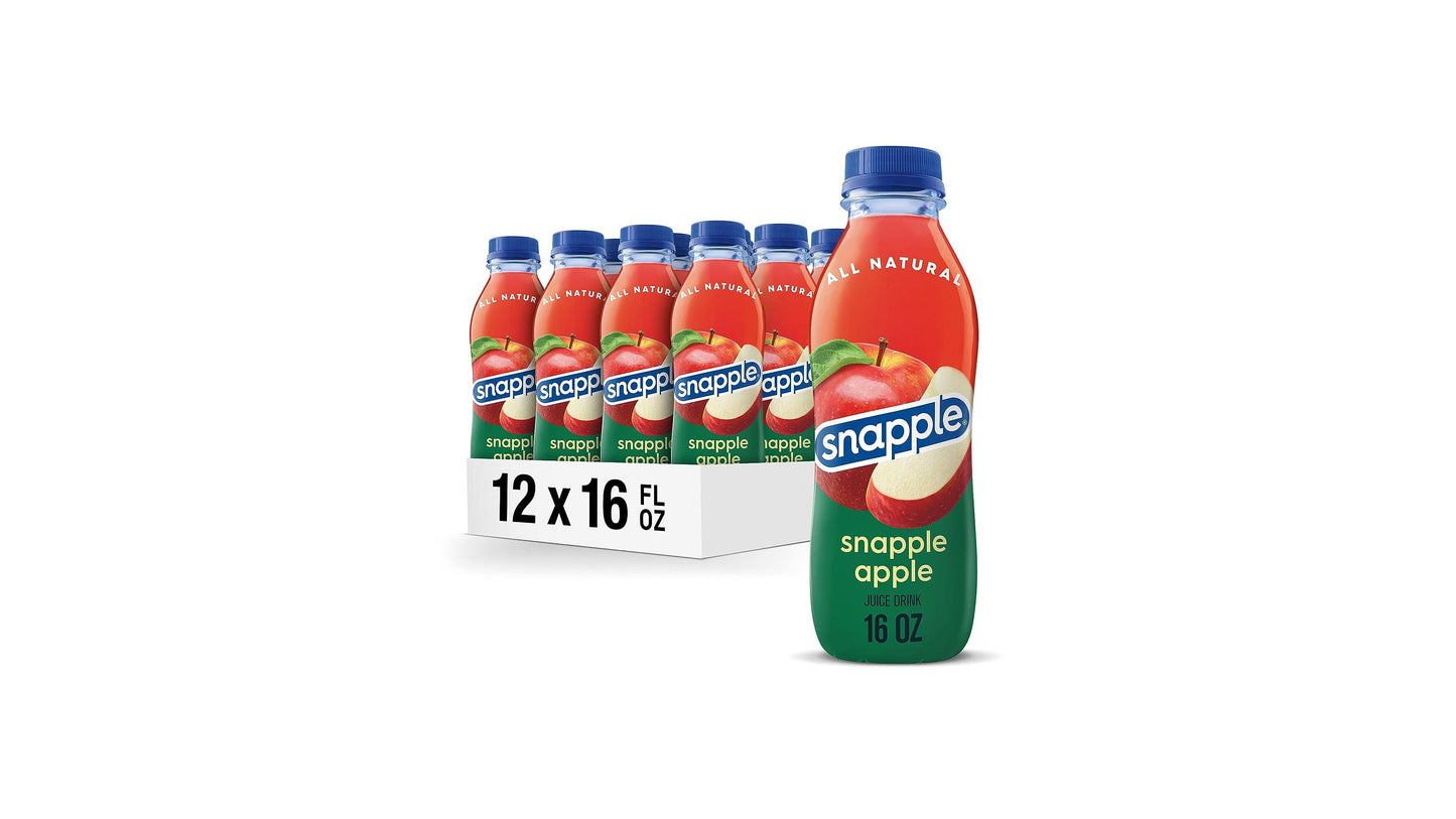 Snapple Apple Juice Drink, 16 Fl Oz Recycled Plastic Bottle