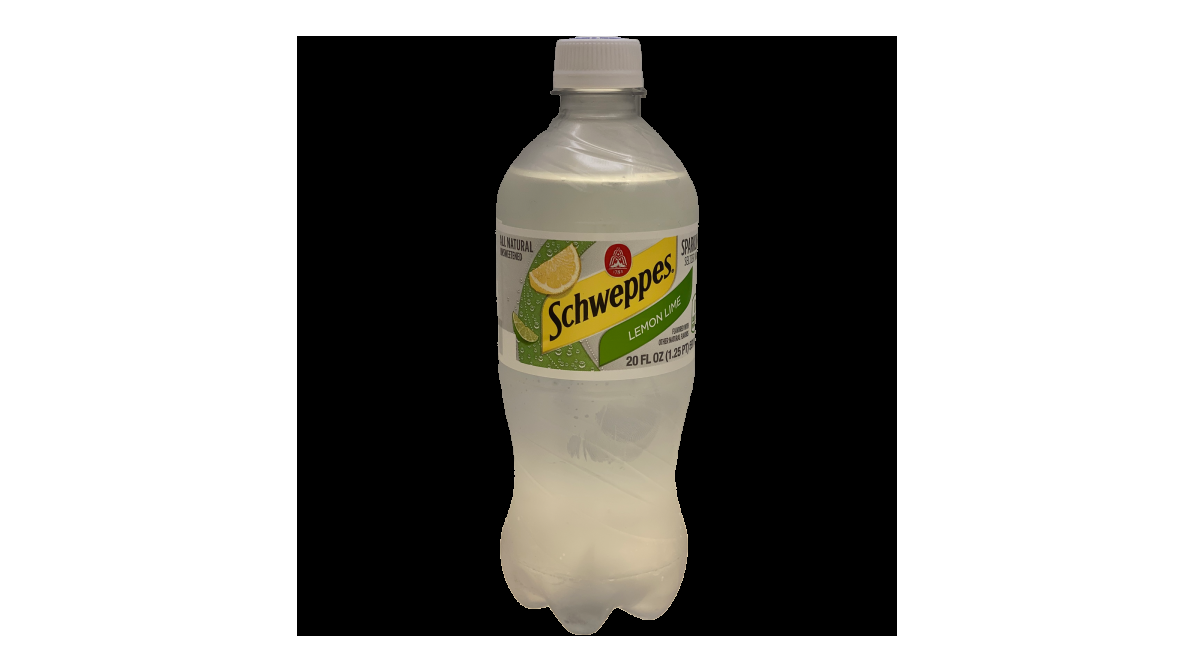 Schweppes Lemon Lime Sparkling Water Beverage, 20 Fl Oz Bottle