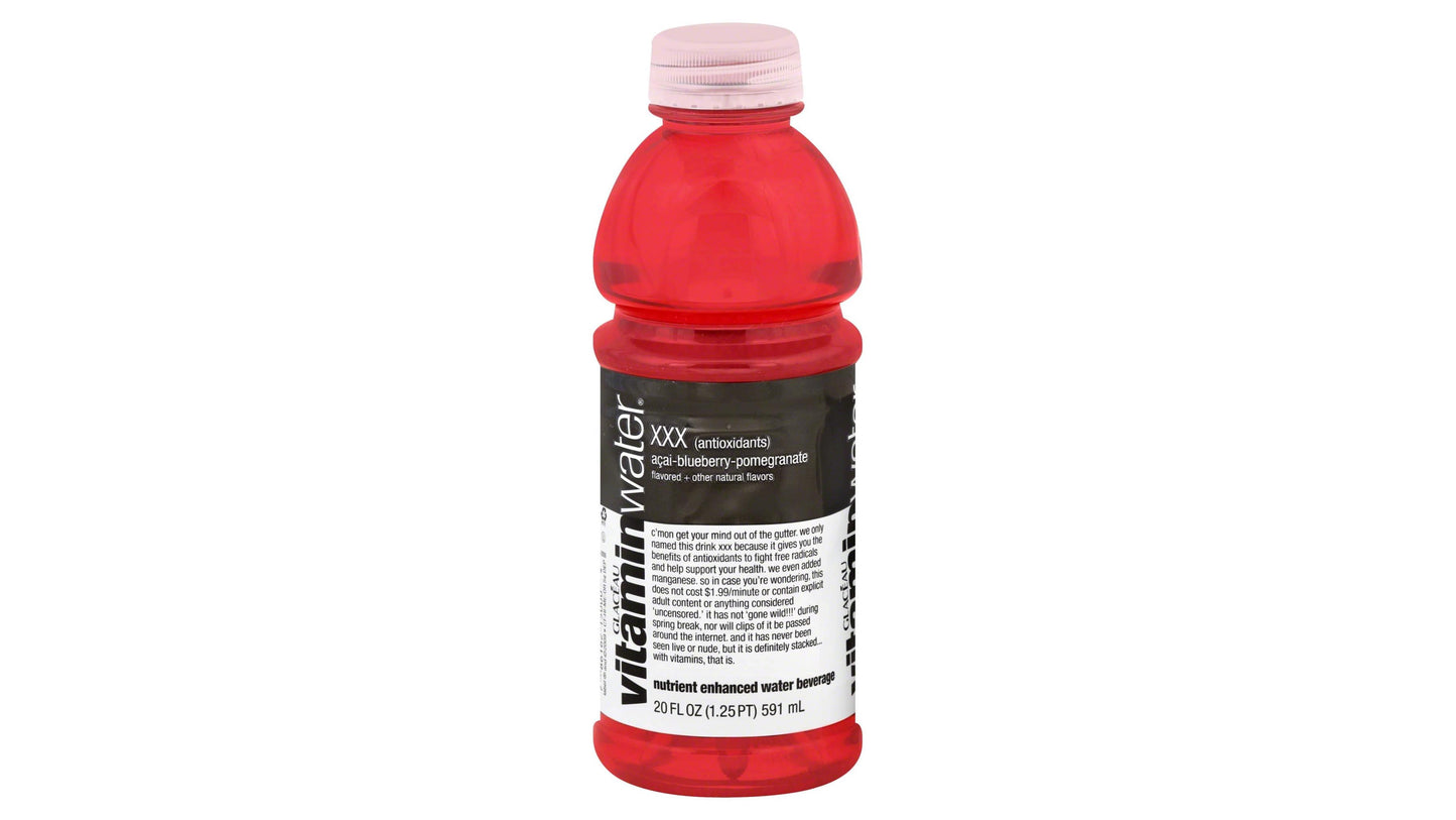 Vitaminwater Xxx, Electrolyte Enhanced Water W/ Vitamins, Açai Blueberry Pomegranate Drink, 20 Fl Oz
