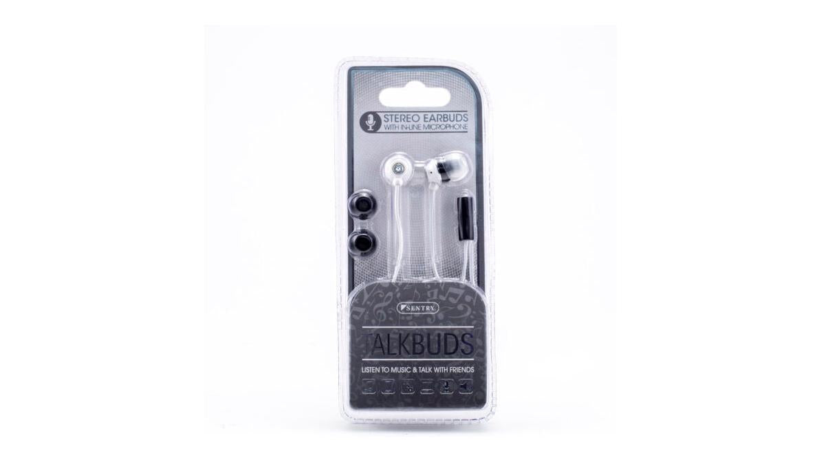 Sentry Industries Inc. Talkbuds Stereo In-Lin Mic Earbuds White