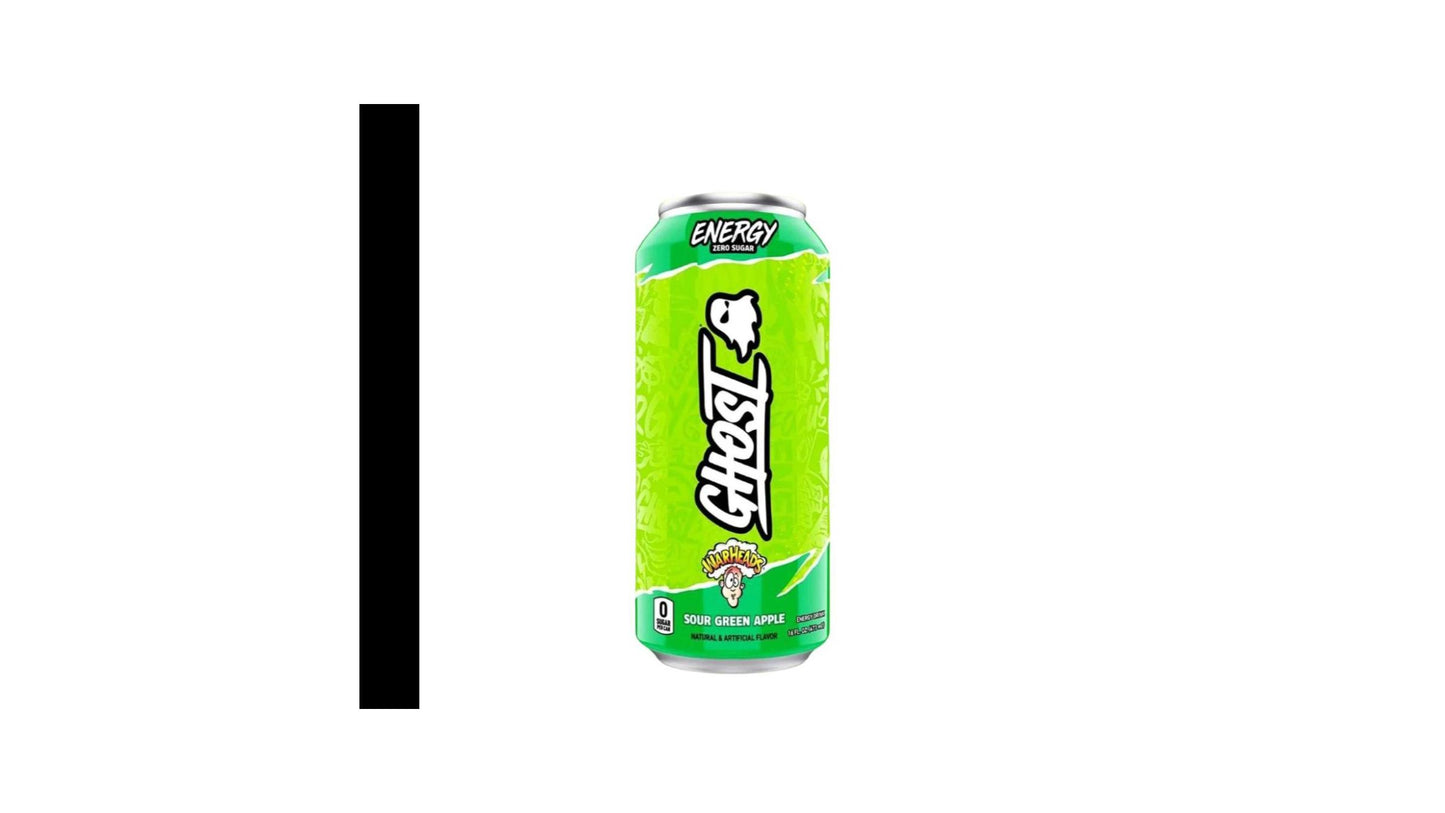 Ghost Energy Drink, Zero Sugar, Sour Green Apple, Warheads 16 Fl Oz