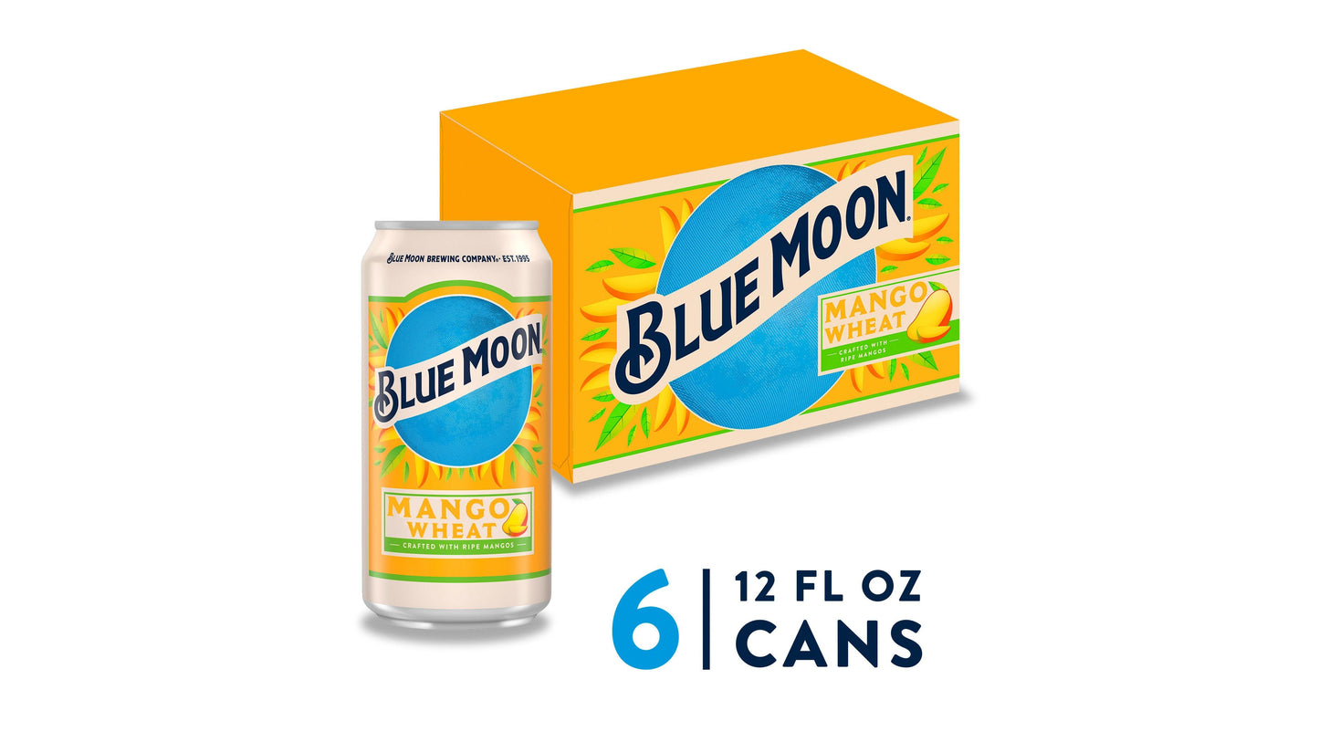 Blue Moon Mango Wheat Ale Beer - 6pk/12 Fl Oz Cans