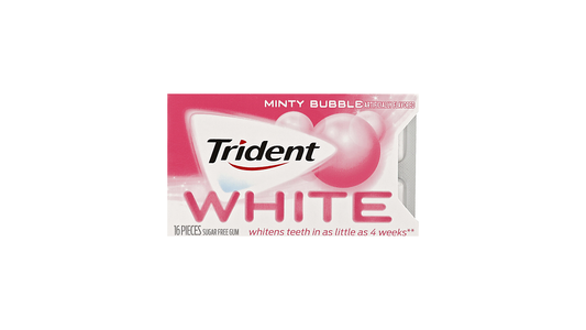 Trident White Minty Bubble Sugar Free Gum 16 Pc Pack