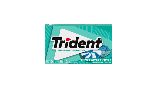 Trident Minty Sweet Twist Sugar Free Gum, 14 Piece Pack