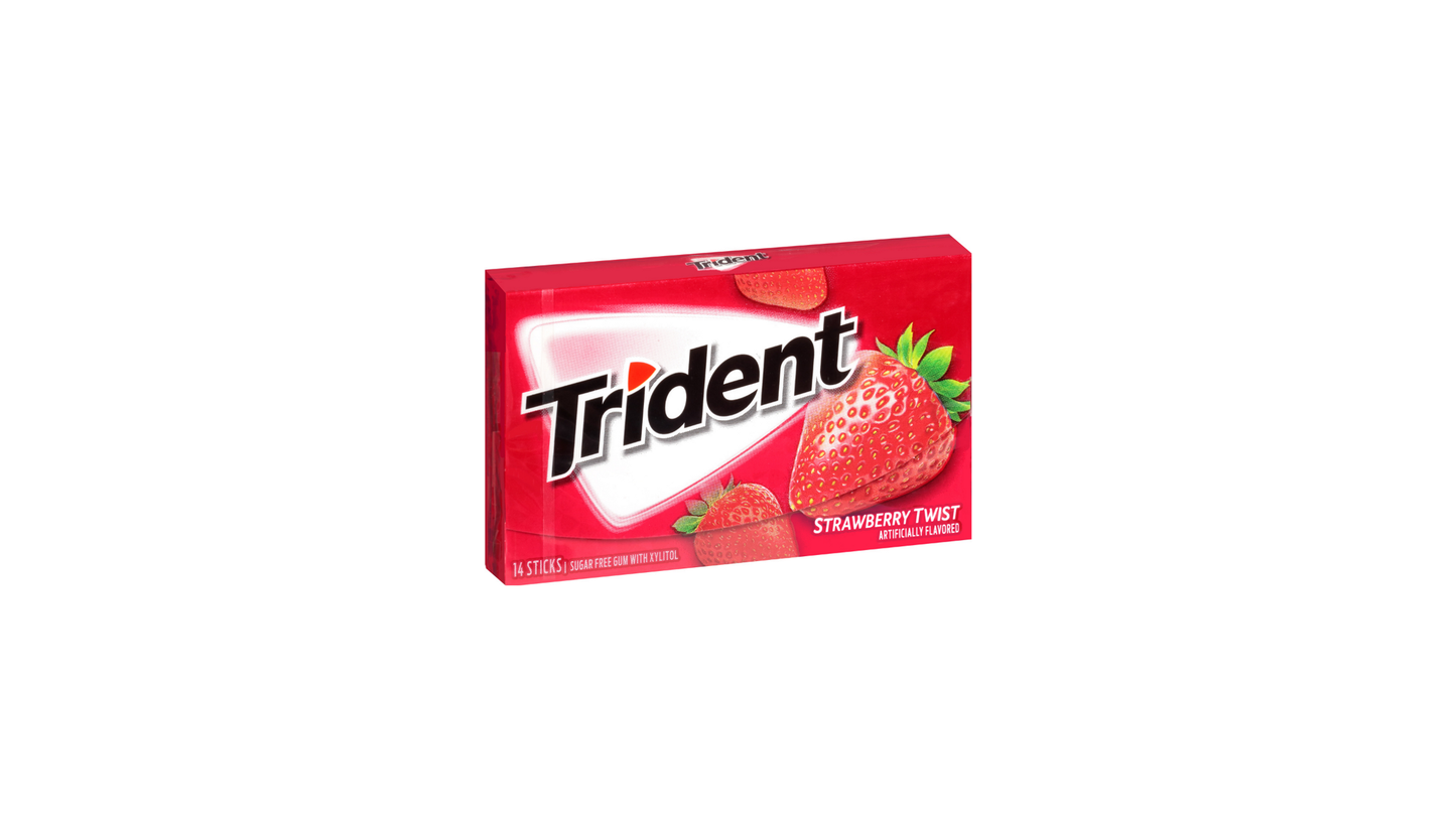 Trident Strawberry Twist Sugar Free Gum, 14 Pieces