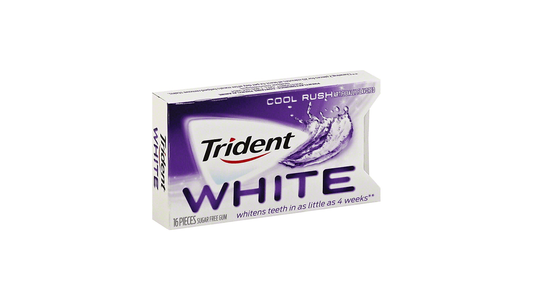 Trident White Cool Rush Sugar Free Gum, 16 Piece Pack