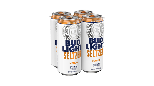 Bud Light Seltzer Mango, 4 Pack 16 Fl. Oz. Cans, 5% ABV