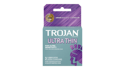 Trojan Sensitivity Ultra Thin Lubricated Premium Latex Condoms - 3 Count