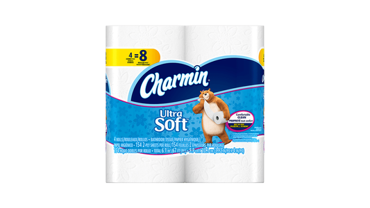 Charmin Ultra Soft 2 Ply Double Toilet Paper Rolls 4 Ct Pack