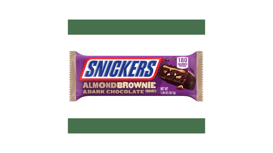 Snickers Almond Brownie Candy Dark Chocolate Bar, Full Size, 1.2 Oz