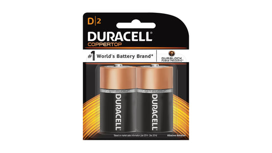 Duracell CopperTop Alkaline D Batteries 2/Pack MN1