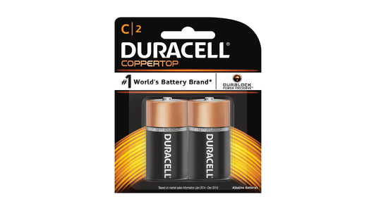 Duracell CopperTop Alkaline C Batteries 2/Pack MN1