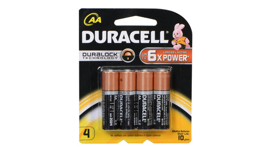 Duracell Coppertop AA Alkaline Batteries PK4 X 2