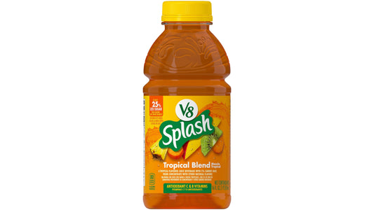 V8 Splash Tropical Fruit Blend Flavored Juice Beverage 16 Fl Oz Bottle