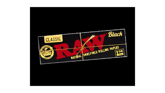 Raw Classic Black 1 14 Size Natural Unrefined Ultra Thin 79mm Rolling Papers 6 Packs