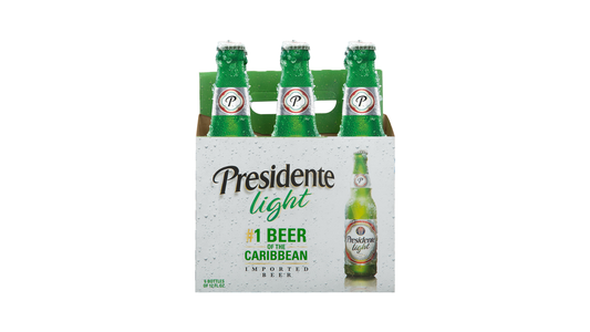 Presidente Light - Import Pilsener Beer, 6 Pack 12 Fl. Oz. Bottles