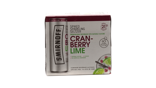 Smirnoff Spiked, Cranberry Lime, 6 Pack Sparkling Seltzer