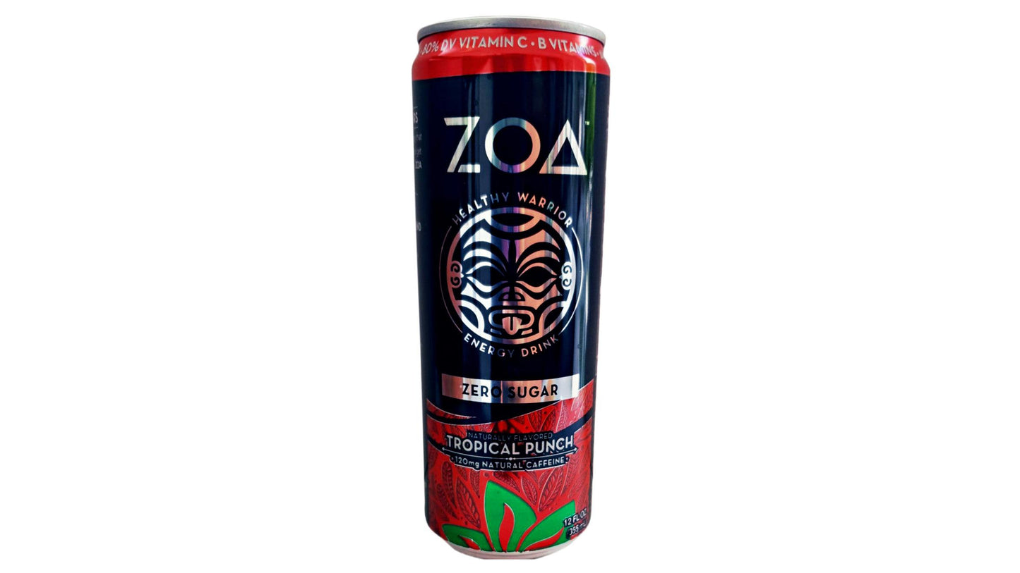 Zoa Tropical Punch Zero Sugar Energy Drink - 12 Fl Oz Can