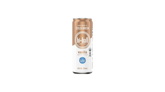 Hiball Coffee Certified Organic Cold Brew Drink, Vanilla, 11 Fl.oz. Can
