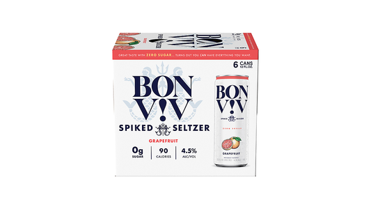 Bon Viv V!V Spiked Seltzer Grapefruit, 6 Pack 12 Fl. Oz. Cans